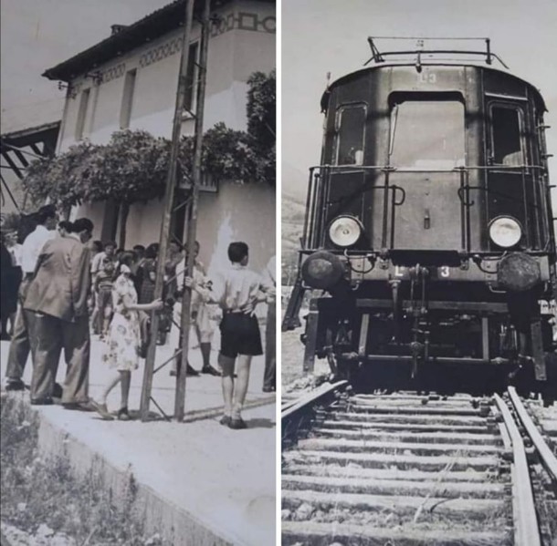 32) Due scatti meravigliosi della ferrovia Bribano Agordo. Nel primo scatto si vede la stazione di Roe sulla seconda il locomotore..jpg