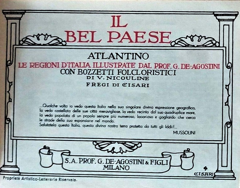 125) Anno 1934 - immagini storiche - il Bel Paese Atlantino (piccolo atlante) Egidio Galbani - Formaggio Bel Paese Italico.jpg