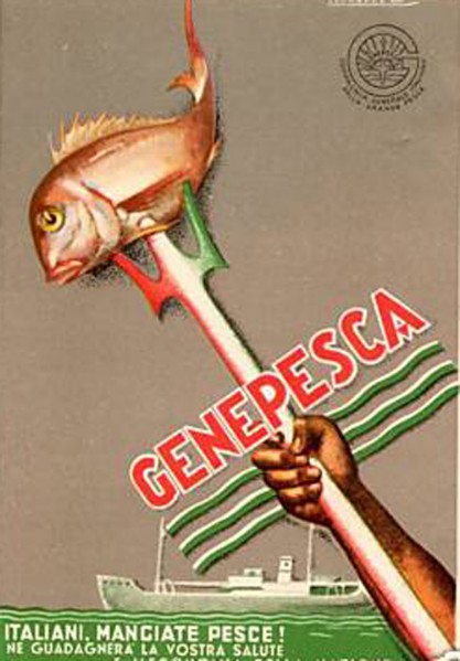 44) Logo della Genepesca dopo la seconda guerra mondiale. Lo stemma veniva esposto nei fumaioli delle navi della Genepesca..jpg