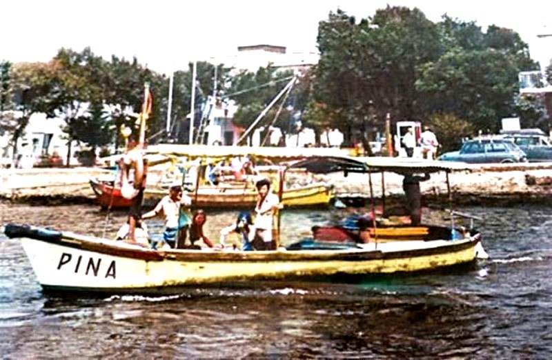 60) -Il primo traghetto LA PINA anni '50, nell'anno 1951 dal comune di Comacchio viene rilasciata la prima concessione a RENZO ALBERI quando iniziava la costruzione dell'istituto ENAOLI..jpg