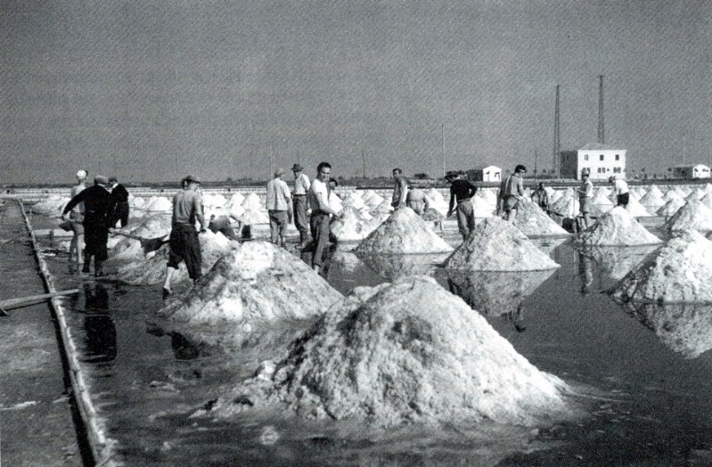 34b-La salina di Comacchio- il fango veniva tolto dopo che il nastro trasportatore la lanciava sulla piramide, di li il fango rotolando giu' diventava come si suol dire stronci,( in dialetto).jpg