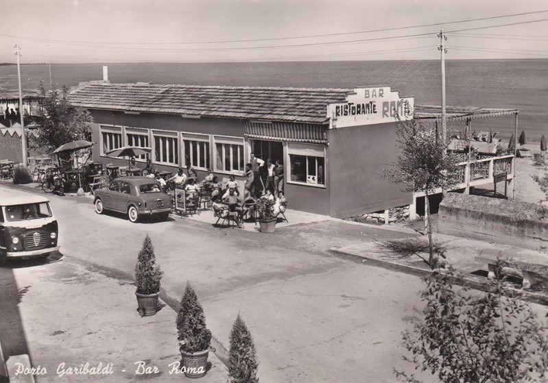 199a-PORTO GARIBALDI anni '50 Bar Ristorante Bagno ROMA, quando c'era ancora Zaccaria..jpg